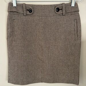 Banana Republic Brown and Black Mini Skirt with Button Detail